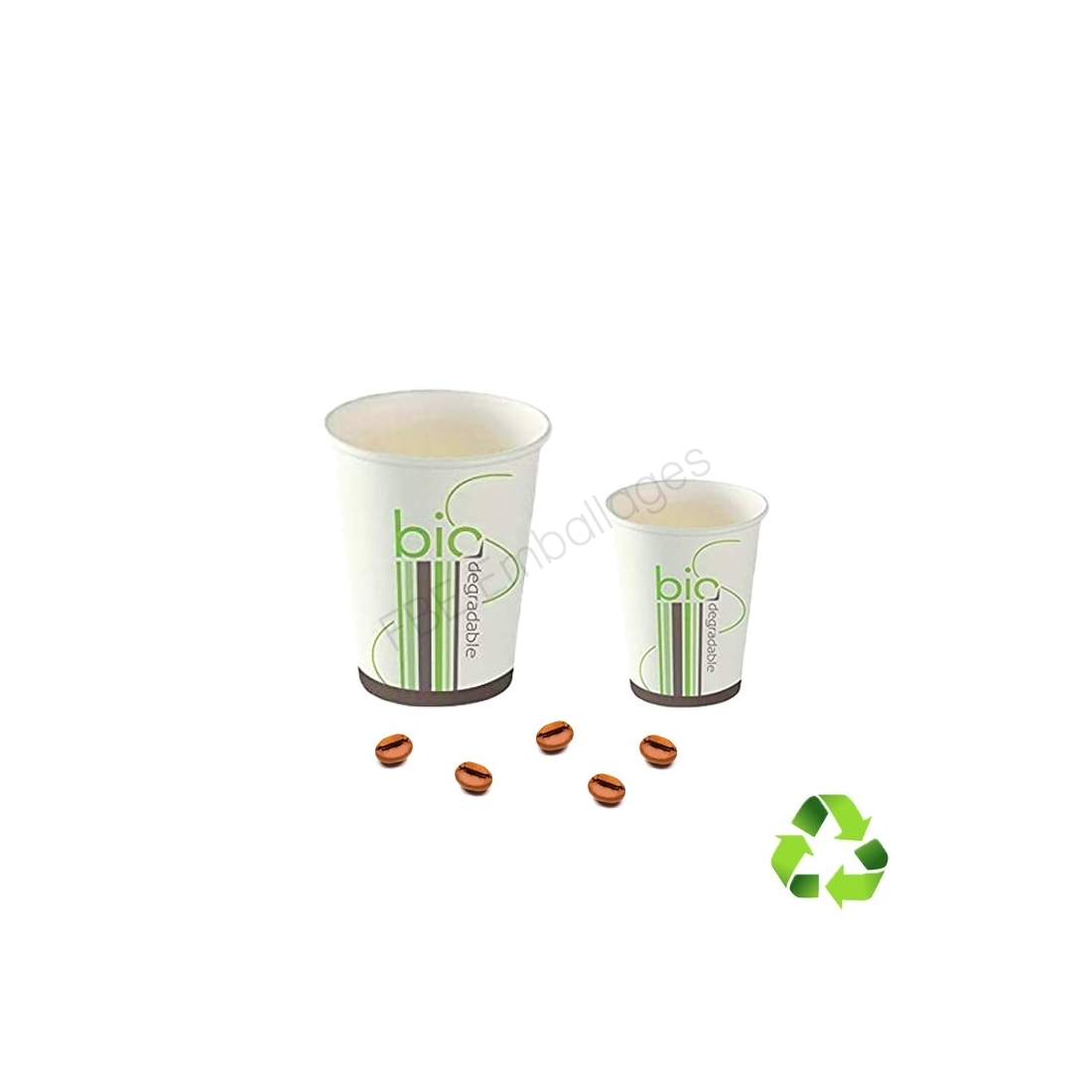 BIOZOYG Bio gobelets en Papier gobelets Aliments Carton Kraft Marrons I Gobelets compostables avec revêtement intérieur PLA à emporter Glace Papier I 25 Gobelets jetables biodégradables 300ml 