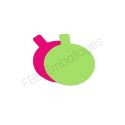 Support rond à languette vert anis et fuchsia