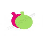 Support rond à languette vert anis et fuchsia