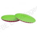 Coupelle festonnée Vert anis et Fuchsia