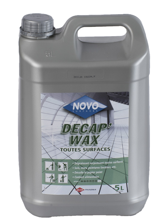 Decapwax Novo - Nettoyant Dégraissant Alimentaire Pour Sols Et Surfaces, Bidon 5L