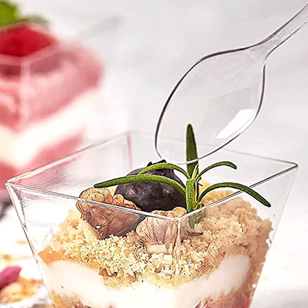 Mini Cuillères Moka Cristal - Lot de 500 pour vos desserts/cocktails.